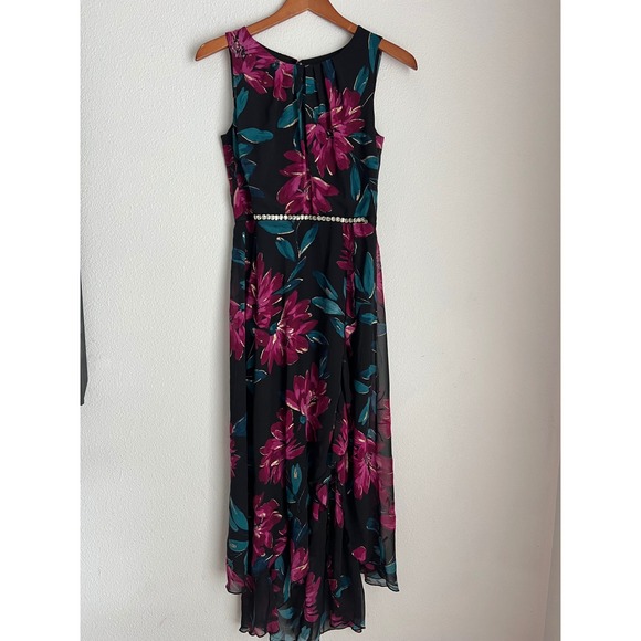 Alexa B Nites Dresses & Skirts - Alexa B Nites Floral Maxi Dress Black Purple Teal Sleeveless Party